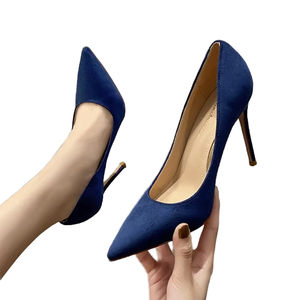 Zapatos de Diseño Sencillo con Tacón Fino para Mujer, Plantilla de PU, Tendencia de Moda, Tobillo Delgado, Boca Poco Profunda, Punta Puntiaguda, Sólidos, Sin Cordones, Aumentan la Estatura - Product Image 2