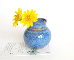 Jarrón de cerámica azul, maceta decorativa de mesa para flores frescas o artificiales, para el hogar, la oficina, la sala de estar, macetas y jardineras. - Product Image 3