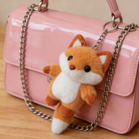 Mini porte-clés renard en peluche, pendentif renard mignon, breloque de sac, jouet renard en peluche