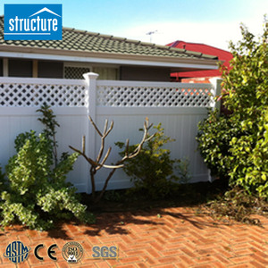 6FT Ngoài Trời Vườn Trắng PVC Vinyl Lưới Riêng Tư Hàng Rào Bảng Điều Chỉnh Đơn Giản Thiết Kế Phong Cách 3D Mô Hình Áp Lực Điều Trị Kim Loại Bãi Nông Nghiệp - Product Image 4