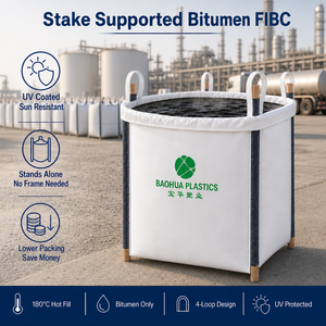 Sac Big Bag pour bitume modifié aux polymères <span class=keywords><strong>SBS</strong></span>, 1 tonne, FIBC, remplissage à chaud à 180 degrés, étanche, sac en vrac, Sacos De Betume - Product Image 1