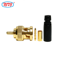 Connecteurs coaxiaux RF SDI BNC pour câble RG179, entièrement plaqués or avec capuchon de protection, en stock