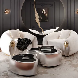 Canapé en cuir multi-places design haut de gamme pour villa de luxe italienne et légère