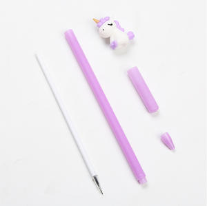 Stylo licorne fantaisie et original avec capuchon coréen Kawaii, encre gel bleue, multicolore, pour fournitures scolaires, étudiants, Kawaii - Product Image 6