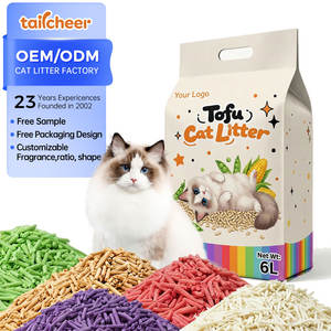 Lettiera per Gatti OEM ODM, Vendita all'Ingrosso di Lettiera al Tofu Senza Polvere, Biodegradabile, di Grado Alimentare, Bentonite Mista, Profumata alla Frutta - Product Image 1