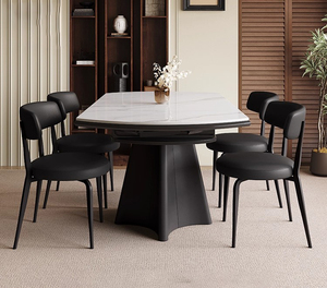 Mesa de Comedor Extensible Moderna de Piedra Sinterizada, Fácil de Montar, Plegable, para 4-8 Personas, Nueva Llegada - Product Image 4