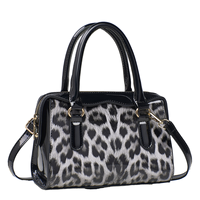 Sac fourre-tout vintage imperméable à imprimé léopard pour femme, grande capacité, pour le travail et les trajets quotidiens, avec fermeture éclair supérieure