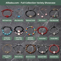 Handgefertigtes Makramee-Charm-Armband 15+ Designs Schmetterling Schildkröte Panda Klee Baseball Unendlichkeit Verstellbares Freundschaftsgeschenk OEM