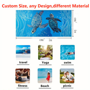 Toalla de playa ligera y ultraabsorbente de 80x160cm con estampado de gamuza de microfibra, impresionante diseño de océano y palma para viajes - Product Image 5