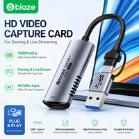 Tarjeta de Captura de Video HDMI Biaze 1080P 60Hz, Dispositivo de Captura USB 3.0/Tipo-C de Aleación de Aluminio 4K para Entrada de Video para Juegos y Transmisión en Vivo