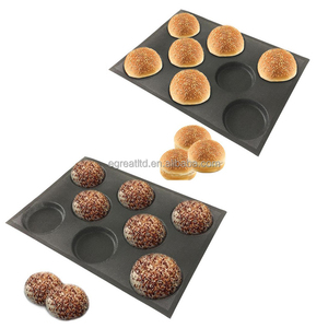 Molde de silicona para panecillos de hamburguesa, apto para microondas, bandeja de silicona para hornear panecillos de hamburguesa - Product Image 1