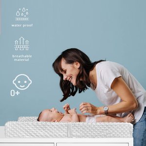 Funda para cambiador de bebé, diseño de puntos de algodón, color blanco, para recién nacidos - Product Image 3