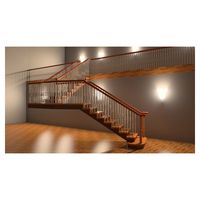Prima Intérieur double plaque d'acier escalier bois marche droite zig zag escalier Z forme limon escalier