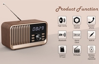 Nieuwste Retro Design 6-In-1 Draadloze Oplader Speaker Hifi Geluidskwaliteit 8W Wekker Multifunctionele Qc3.0 5V/3a 5W 10W Uitgang