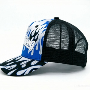 Gorra Trucker de Alta Calidad con Estampado de Llamas, Gorra Trucker con Estampado Puff, Gorra Trucker Personalizada para Ropa Urbana Unisex - Product Image 2