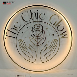 Custom Nail Hair Beauty Salon Logo Sign <b>Wall</b> Decor Neon Office Company Name Signage Round <b>Light</b> up Led Acrylic Business Sign - Product Image 5