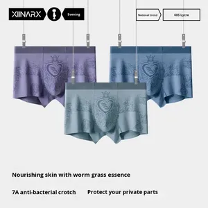 Calzoncillos bóxer CELINNE para hombre, de corte medio, estampados, de algodón suave con spandex, transpirables, de punto. - Product Image 2