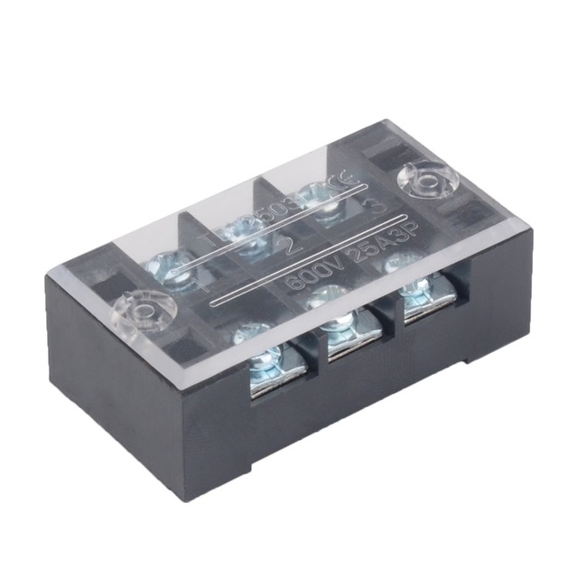TB 2503 25A 3-pin Terminal Block Screw Connector Flame Retardant Junction Box TB Series Fixed Type Terminal Block