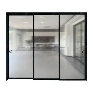 Chinese Top Supplier Customized Aluminum Frame Frosted Glass Sliding Door Triple Internal Sliding Glass Doors For Houses