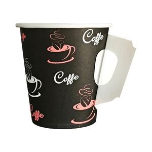 แก้วกระดาษแบบใช้แล้วทิ้ง แก้วกาแฟร้อนแบบกำหนดเองพร้อมหูจับและฝาปิดพร้อมโลโก้ - Product Image 6