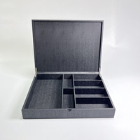 Boîte de rangement de bureau en cuir, plateau à café de luxe en cuir gaufré, plateau de tiroir en cuir, présentoir de produits de beauté, boîte de rangement en cuir