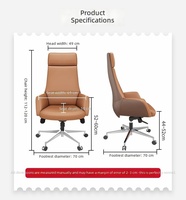 Chaise de bureau exécutive contemporaine en cuir GBY-98 avec hauteur de siège réglable et base pivotante
