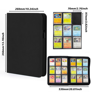 สมุดใส่การ์ดหนัง PU แบบซิป <span class=keywords><strong>ป</strong></span>รับแต่งได้ 9 ช่อง สำหรับใส่การ์ดสะสมแบบสองด้าน สำหรับ MTG TCG PKM - Product Image 2