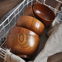 Bol en bois massif de jujube naturel, jetable, pour soupes et nouilles, pour adultes et enfants, idéal pour la maison et les cadeaux d'affaires, disponible en grande et petite taille.