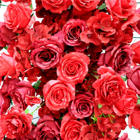 Arrangement de fleurs artificielles roses rouges pour cérémonie de mariage, événement, centre de table floral, décoration de scène
