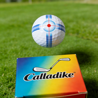 Balle de golf promotionnelle de qualité supérieure avec logo personnalisé, emballage transparent recyclable et triple transparence