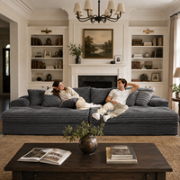Sofá Cama Modular Convertible de Tela para Sala de Estar, Estilo Moderno, Reclinable, Relleno de Esponja, para Descanso y Ocio