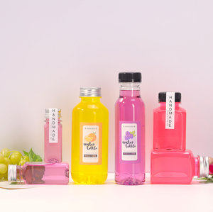 <span class=keywords><strong>360ml</strong></span> 12oz 16oz clair boisson française carré en plastique PET bouteille pressée à froid bouteilles de jus de fruits - Product Image 5