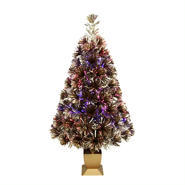 G&L for Mini 32-Inch LED Light Artificial Fiber Optic Christmas Tree with Color-Changing Lights for Home Party Decorations