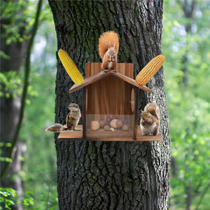 Houten Eekhoorn Feeder Voor Buiten Boom, Grappige Eekhoorn Huis Voor Buiten Nestelen Winter, Houten Chipmunk Huis Doos Voor Pinda 'S, - Product Image 5