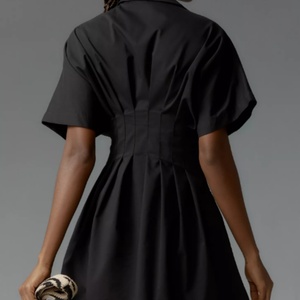Robe chemise mini florale décontractée en dentelle et à découpes, écologique et respirante, idéale pour les occasions de jour - Product Image 3