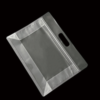 Sacs en plastique PE avec poignée découpée, pochettes transparentes à soufflet, sacs d'emballage en plastique transparent personnalisés pour le stockage des marchandises