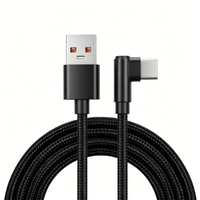 Câble USB-C à angle droit, 1 pièce, 2 m, charge rapide 3A, en cuivre pur, tressé en nylon, pour téléphones 17/16/15 Pro Max/Plus S24/S23 Note 20