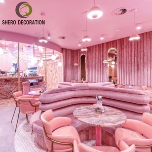 Meubles de café sur mesure, design moderne, vitrine de magasin de restaurant avec éclairage de luxe, comptoir de bar à café - Product Image 3