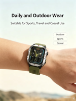 Montre connectée HYK H11 avec carte SIM cellulaire, suivi d'activité, boussole, appels, moniteur de fréquence cardiaque et d'oxygène sanguin, pour sports de plein air