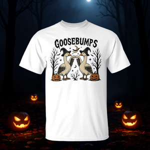 T-shirt Goosebumps Goose Fist Bump Halloween blanc taille adulte - Product Image 3