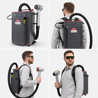 Machine de nettoyage au laser pulsé portable 100W/200W/500W, haute précision, respectueuse de l'environnement, pour enlever la rouille et la peinture sur le métal, le bois et la pierre