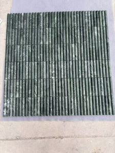 Mosaïque de marbre vert à rayures, moderne, étanche, pour crédence murale de cuisine et salle de bain, 3D concave, finition polie, style <span class=keywords><strong>KitKat</strong></span> - Product Image 4