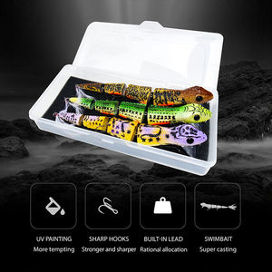 Nouveau leurre flottant de pêche au lancer à chaud, 3 pièces/boîte, Simulation de lézard multi-articulé, grand Swimbait, couleurs UV, stock d'appâts - Product Image 3