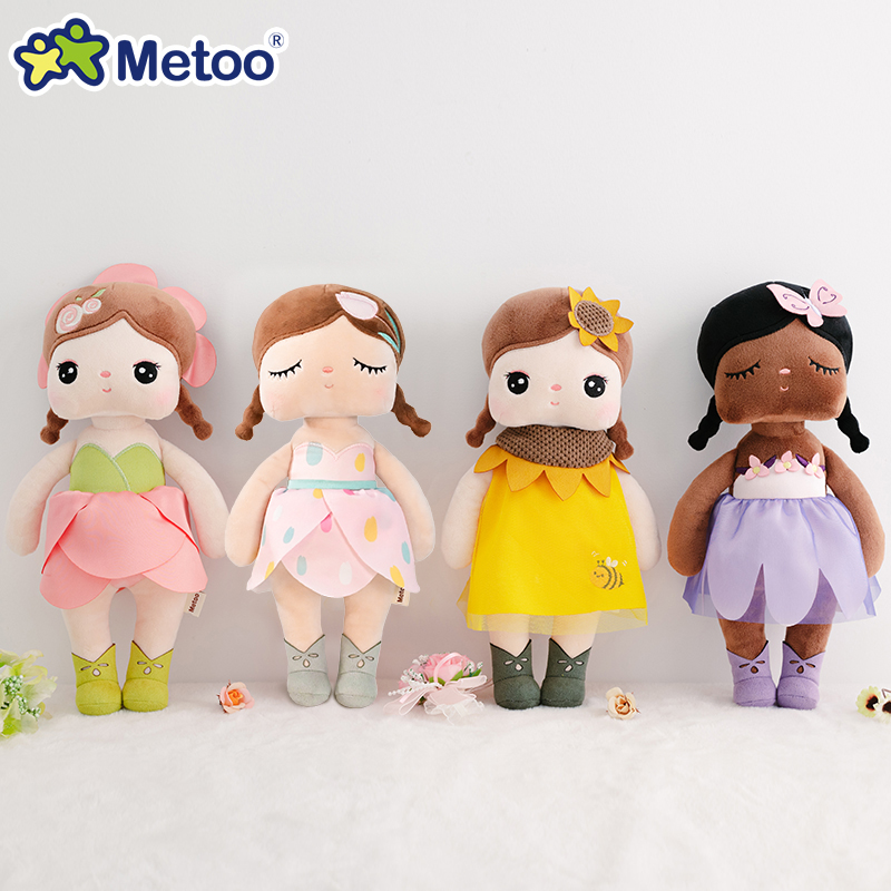 Metoo Angela 2022 New Styles Black Plush Doll Flower Custom Plushie Human Girl Plush Doll Plush Toys Custom CPC