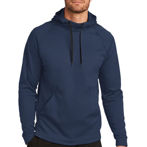 Sudadera con Capucha Azul Marino para Hombre, Manga Raglán, Corte Regular, Color Sólido, Informal, Tejida en Poliéster, para Otoño - Product Image 1