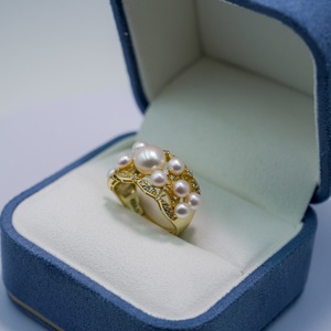 Gắn <span class=keywords><strong>Ruby</strong></span> Vòng Cổ Phụ Nữ Ngọc Trai Nhiều Màu Với Cổ Điển Mở Đồ Trang Sức Vàng Inlay Cho Ngọc Trai Nước Ngọt Vòng - Product Image 2