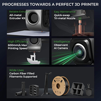Imprimante 3D de bureau compacte K1C, extrudeuse PLA, prise en charge USB/WiFi, haute résolution, nouvelle garantie 1 an, vitesse d'impression 600 mm/s, buse de laboratoire