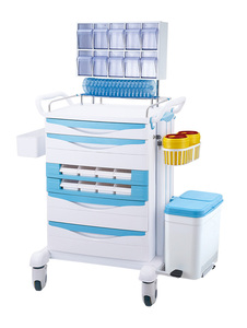 MT 의료 제조 업체 ABS 하이 퀄리티 병원 응급 트롤리 소생 카트 의료 마취 충돌 트롤리 - Product Image 6