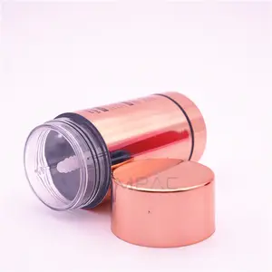 metalized rose golden cosmetic empty body deodorant tube twist bottom 30ml with custom printing
