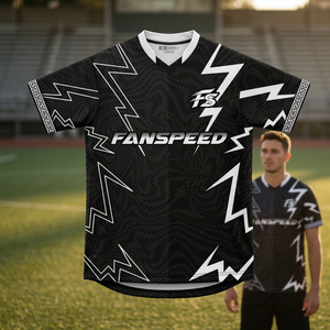 Uniforme de football personnalisé de haute qualité pour hommes, style étoile blanc et noir, <span class=keywords><strong>maillot</strong></span> de football d'équipe - Product Image 1